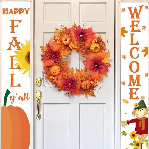 20 Inch Fall Wreaths for Front Door, Fall Decorations for Home - Image 3