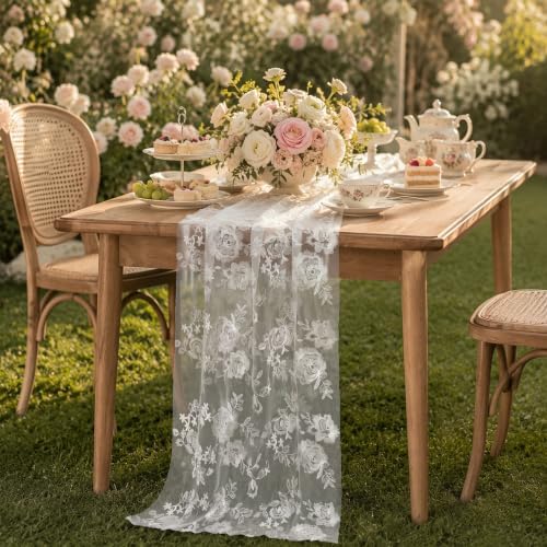3 Pcs Floral Table Runner Wedding Home Party Decor - Image 3