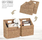 Wicker Hanging Storage Basket (10,5"Lx6,5"Wx13"H), Set of 2 Wall Baskets, Seagrass Baskets, Wall Decor Wicker Basket Hanging for Organizing Files, Mails, Books, Magazine,... - Image 7