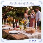 Sieral 24 Pcs Clear Taper Candle Holders 4'' Tall Candlestick Glass Holders Bulk Decorative Striped Design Stand Wedding Stick Holder for Anniversary Party Dining Table Festival Decor - Image 6