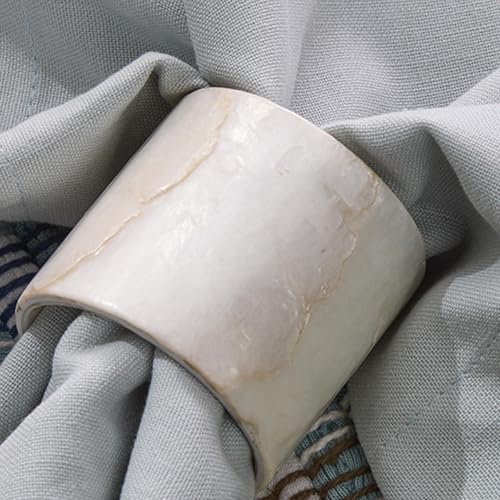 Split P Capiz Napkin Ring Set of 4, Natural Shell - Image 3