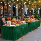 4 Pack Spandex Table Skirts 8ft,Hunter Green for Christmas Decor - Image 4