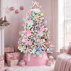 Metal Christmas Tree Collar 24 Inch Pink Christmas Tree Stand Base Cover - Image 5