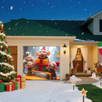Christmas Garage Door Banner – Winter Scene with Cute Little Mouse, Cheese, Cars & Snow Decorations, Large Waterproof Reusable Outdoor Holiday Mural for Xmas Decorations,C,8 x 7ft/2.4 x 2.1m - Image 5