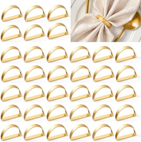 APTWOW Gold Napkin Rings Set of 200, Thanksgiving Christmas Table Decor by APTWOW