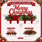 Novabright 14" Merry Christmas Stocking Holder for Mantle, 4 Iron Hooks - Image 3