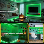 Green Led Lights Strip Halloween Decor 50 FT Indoor Rope Lights Easy DIY Cuttable Strip Lights for Room Bathroom Living Room Kitchen Ceiling Wall Vanity Mirror Decor - Image 6