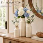 TBWIND Ceramic Vases Set of 3, White Modern Rustic Home Decor Flower Vases - Image 5