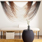 Macrame Wall Hanging Brown Dip Dyed Boho Fiber Art Decor 57"W*35"L by FLBER