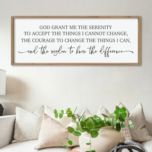 ZZJJHYWGQ Serenity Prayer, Bible Verse Wall Decor, 32''×12'', Wood by Unknown