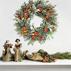 20-22" Fall Eucalyptus Wreath with Pumpkin, Front Door Farmhouse Home Decor - Image 7