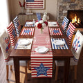 Newtay 13 Pcs 4th of July Table Runner Placemats and Dining Chair Cover Set Patriotic Red White Blue Decoration for 250th Anniversary Memorial Independence Day Kitchen Dining Home Party Decor(Stylish) by Newtay