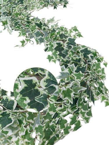 ucky Ivy Vines 71 Inch 4 Pcs Artificial Plant Silk Fake for Wall Hanging Decor Greenery Ceiling Decor Home Decor Outdoor Decor Wedding Decoration Vines Aesthetic Room Decor （White） by ucky