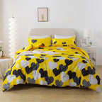 Caressma Farmhouse Yellow King Size Comforter Set 3 Pieces Bedding Set with Black Heart All Season Fluffy Soft Lightweight(1 Comforter & 2 Pillowshams) - Image 2