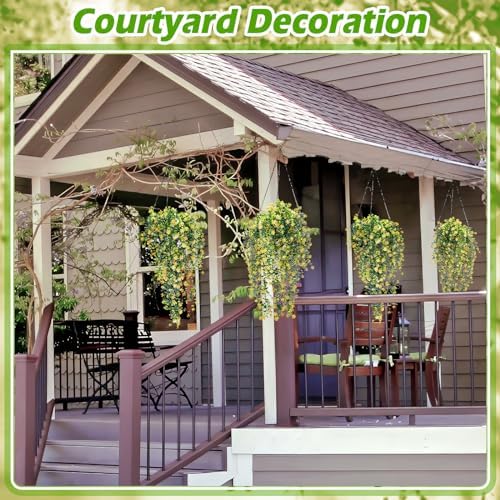 Hotop 6 Pcs Artificial Hanging Plants Ivy Vine with Flowers, Yellow - Image 6