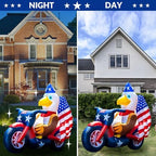 USA 250th Anniversary Patriotic Inflatable 5FT Eagle on Motorcycle for 4th of July, LED Blow Up Yard Decoration Outdoor Decor for 2026 Semicentennial Independence Day - Image 6
