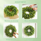 28'' Boxwood Wreath for Front Door, Spring Wreaths for Outdoor Indoor Decor - Image 7