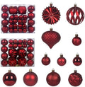 Christmas Tree Balls Ornaments Set, 48 Pcs Shatterproof Plastic Decorative Baubles Shiny Hanging Ball Ornaments for Xmas Tree Holiday Party Wedding Decoration, Red by Unknown