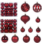 Christmas Tree Balls Ornaments Set, 48 Pcs Shatterproof Plastic Decorative Baubles Shiny Hanging Ball Ornaments for Xmas Tree Holiday Party Wedding Decoration, Red by Unknown