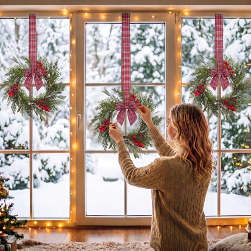 Riceshoot 12" Small Christmas Wreath for Chair Mini Cabinet Wreath with Bow - Image 7