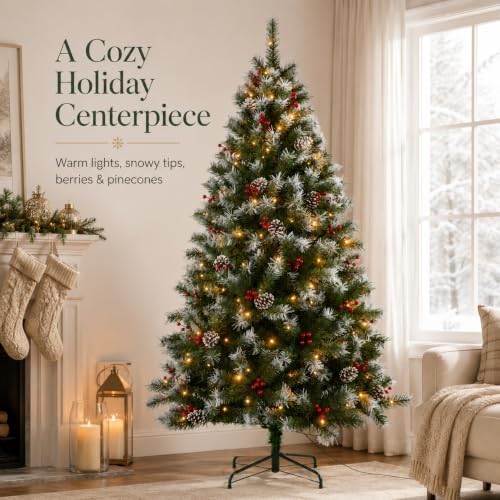 CHILLSUN 6ft Pre-Lit Artificial Christmas Tree with Dual-Color LED Lights - Image 3