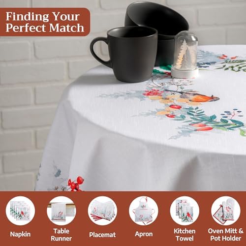 Maison d' Hermine Table Cloth Round Table Reusable 100% Cotton 63" Diameter - Image 4