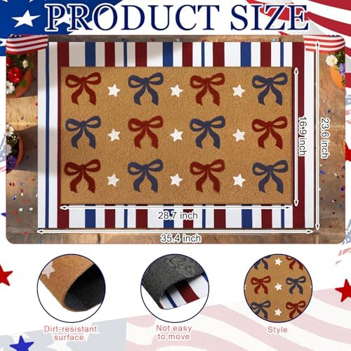 Tinideya 2 23.6 X 35.4 Inches Bow Red Blue White - Image 3