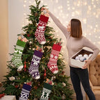 Christmas Stockings 6 Pack 21 Inches Knitted Stocking Decoration Ornaments for Mantle Fireplace Xmas Tree Hanging Family Home Holiday Festival Party Decor - Image 7