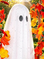 AYGXU Halloween Decorations Outdoor Indoor-5.3ft Hanging Ghost Decor with a Maple Leaf 6.6ft Swing,Ghost Light,Halloween Decor for Tree,Yard,Porch,Garden - Image 4