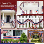 25ft 4th of July Decorations American Flag Bunting Patriotic Door Decor Outdoor Porch for Memorial Day 250th Independence（1 Pack) - Image 4