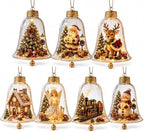 7PCS Glowing Christmas Ornaments - Mini Gold Light-Up Christmas Ball Ornaments - Christmas Tree Ornament with Warm LED Light for Tree Mantel, Holiday Scene Decoration & Gift by Unknown