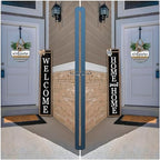 Surfapans Outdoor Welcome Sign for Front Porch 2 Sided 45"X9" Wood Black - Image 3
