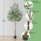 Warmplants Artificial Olive Tree 7ft Fake Plant with Woven Basket - Image 4