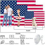 Independence Day Photo Backdrop 10 x 8 ft Large Patriotic American Flag Brick Wall Background 4th of July Decorations for Home Outdoor Banner Polyester - Image 7