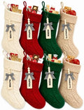 houscly 18 Inch Personalized Knit Stockings, 8 Pack Red White Green Khaki by houscly