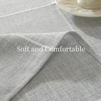 Zobesta Linen Table Cloth Square 70x70 Inch Plaid Gray Tablecloth Square - Image 2