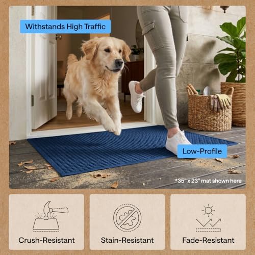 GORILLA GRIP® HydroABSORB Door Mat for Indoor Outdoor Use, 35x23 Blue - Image 5