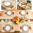Boho Table Runner and Placemats Set, 4 Sets, Caramel Color, 12x72 - Image 6