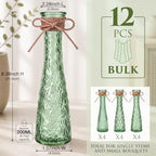 Set of 12 Sage Green Glass Bud Vases for Centerpiece, Assorted - Image 2
