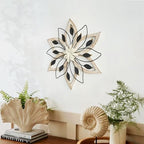Remenna Whitewash Flowers Wood Wall Decor, Metal Rustic Wall Art Farmhouse Wall Decorations Multiple Floral Hanging Decor for Bathroom Living Room Home Office Garden Kitchen - Image 6