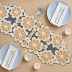 Hand Beaded Gold Silver Floral Runner 13x36 Holiday Décor - Image 2