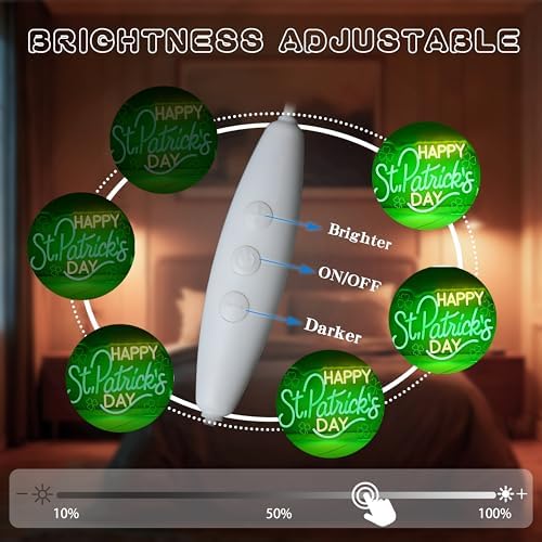 St Patricks Day Led Sign, Dimmable Led Neon Sign for Happy St Patrick's Day Decoration, Saint Patrick Day Decor for Home Office Indoor Usb Powered Light Up Sign - Image 5