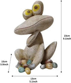 Funny Frog Garden Statue Outdoor Dec Cute Resin Animal Figurine Weatherproof for Yard Lawn Patio Garden Bed Pathway - Whimsical Indoor Outdoor Ornament Gift for Nature Lovers - Image 4