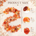 6 Pack Fall Garland Flower Autumn Leaf Garlands Total 35.4 ft - Image 2