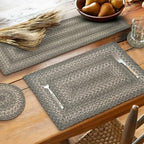 Homespice Grey Cloud Braided Table Runner for Farmhouse Decor, Rect 11x36 by Homespice