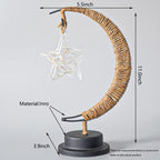 LED Decorative Lamp Star Moon Lamp Handmade Iron Night Lamp 3D Magic Moonlight Lamp Bedroom Moon Lamp Christmas Home Decoration USB Power Supply 5.5 * 5.1 * 11 Inch (Pentagonal Purple) - Image 5