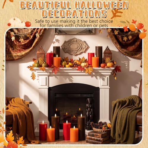 Retisee 3 Pcs 6/8/12" Fall Flameless LED Candles Decorations for Home - Image 5