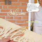 iplusmile 20Pcs Wooden Welcome Sign Wall Decor, Wood Cutout Hanging Art Sign Rustic for Front Door Gallery Home Apartment Kitchen Party Garden Farmhouse Porch, 11.2x4.5 Inch - Image 4