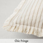 MIULEE Khaki Striped Euro Decorative Throw Pillow Covers, 26x26 - Image 2