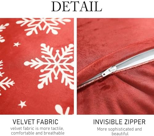 ISAENNE French Chrismas Velvet Throw Pillow Cover,Set of 2,18"x18"-Carol C - Image 4